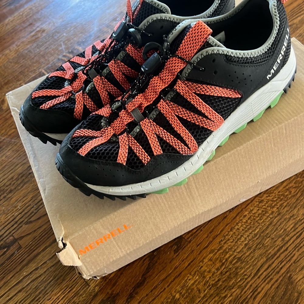 Merrell Black and Orange Sneakers
